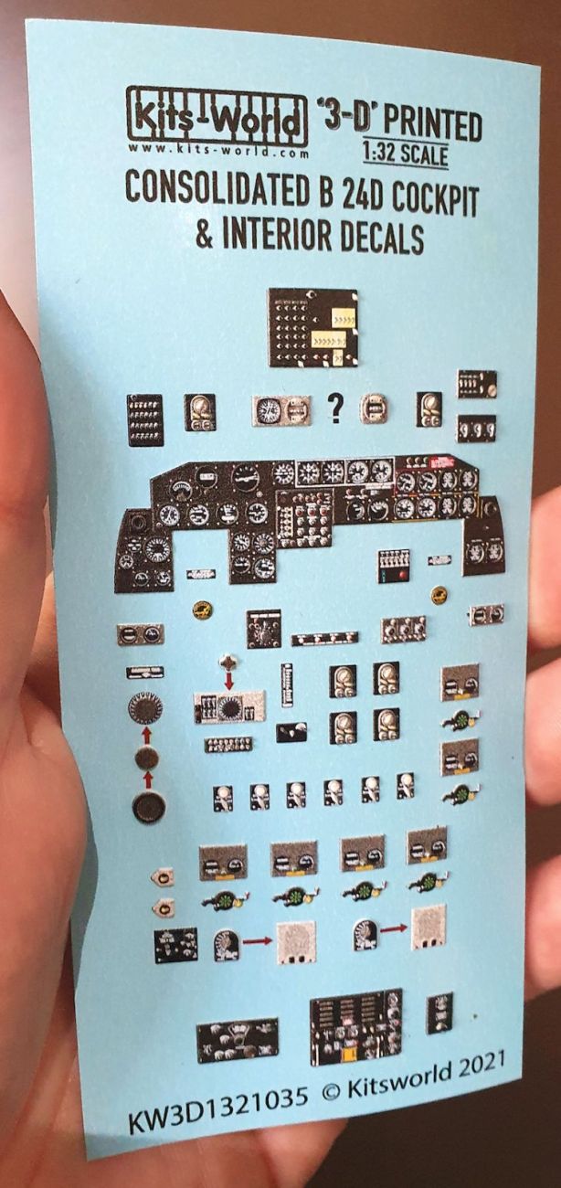 1:32 Consolidated B-24D Liberator 3D Full colour Instrument Panel - Hobby Boss