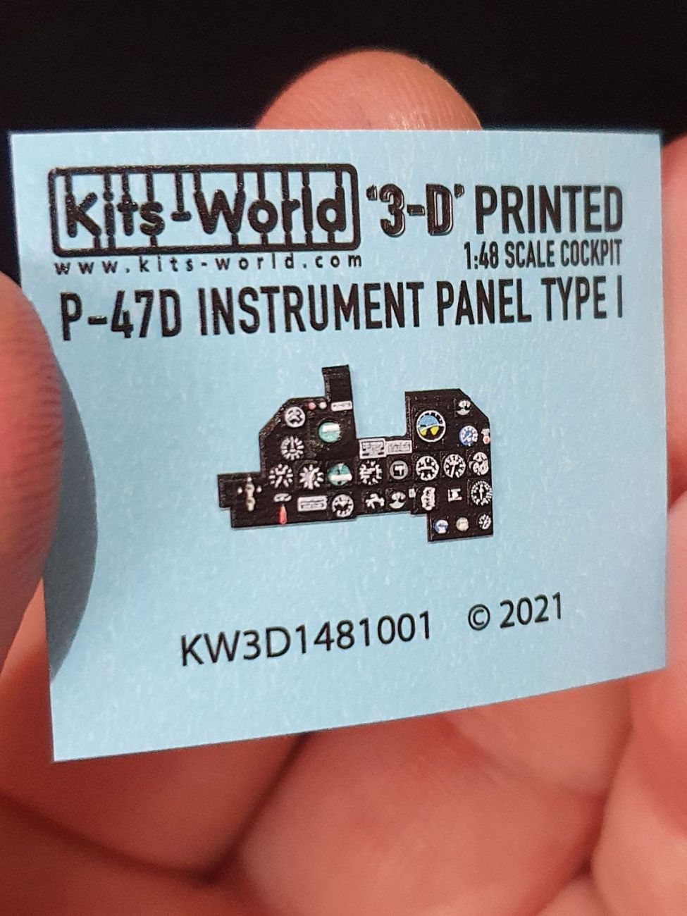 1:48 Republic P-47D Thunderbolt Cockpit 3D Full colour Instrument Panel- Hasegawa