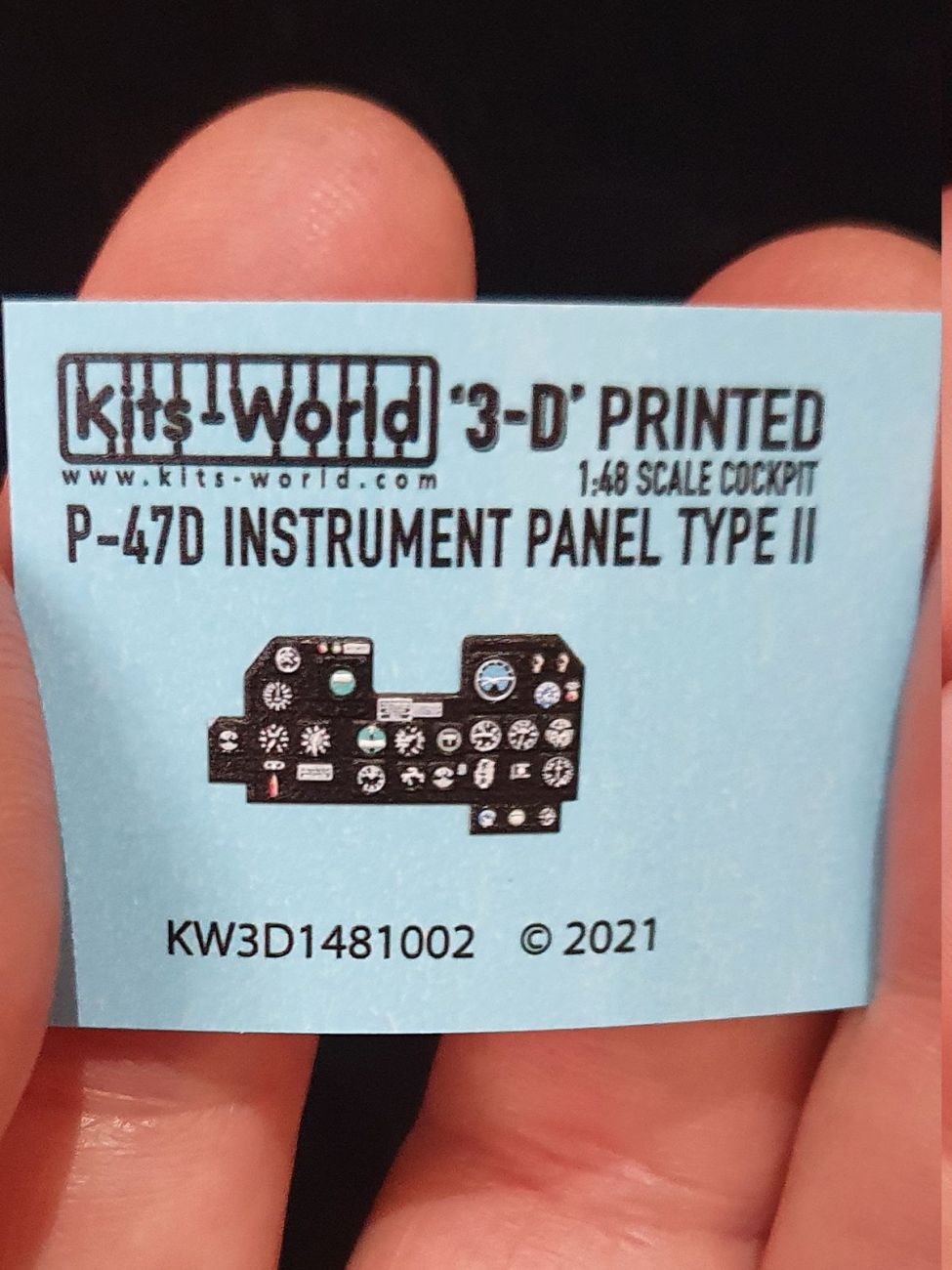 1:48 Republic P-47D Thunderbolt Cockpit 3D Full colour Instrument Panel - Tamiya