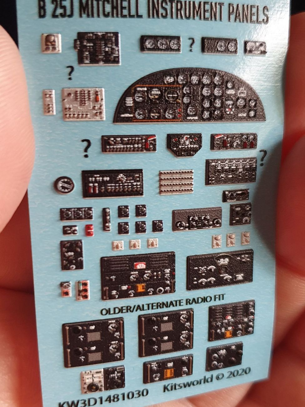 1:48 North-American B-25J Mitchell 3D Full colour Instrument Panel - Hasagawa, Monogram, Revell