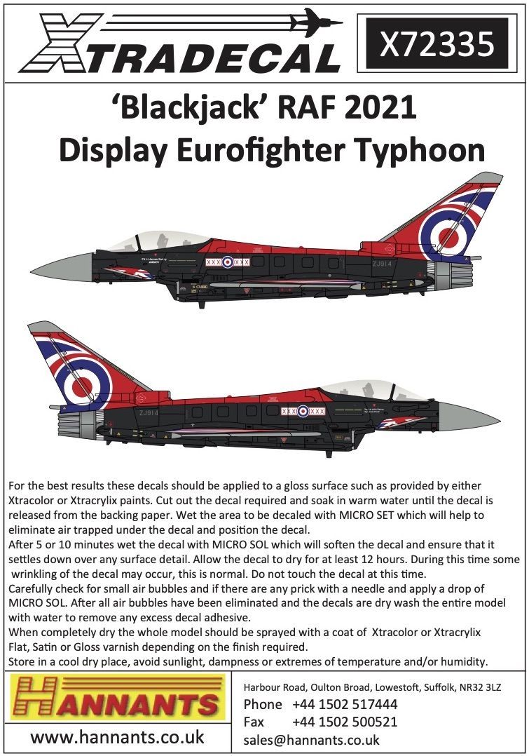 1:72 'Blackjack' RAF 2021 Display Eurofighter Typhoon FGR.4