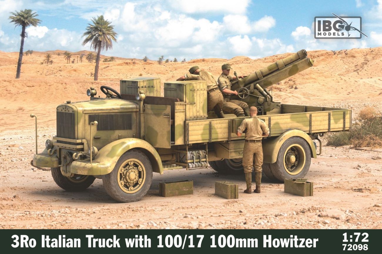 1:72 3Ro Italian Truck with 100/17 100mm Howitzer