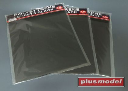 Plastikové destičky černé 0,3 mm velké