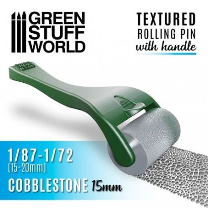 1:87-1:72 Rolling pin with Handle - Cobblestone 15mm