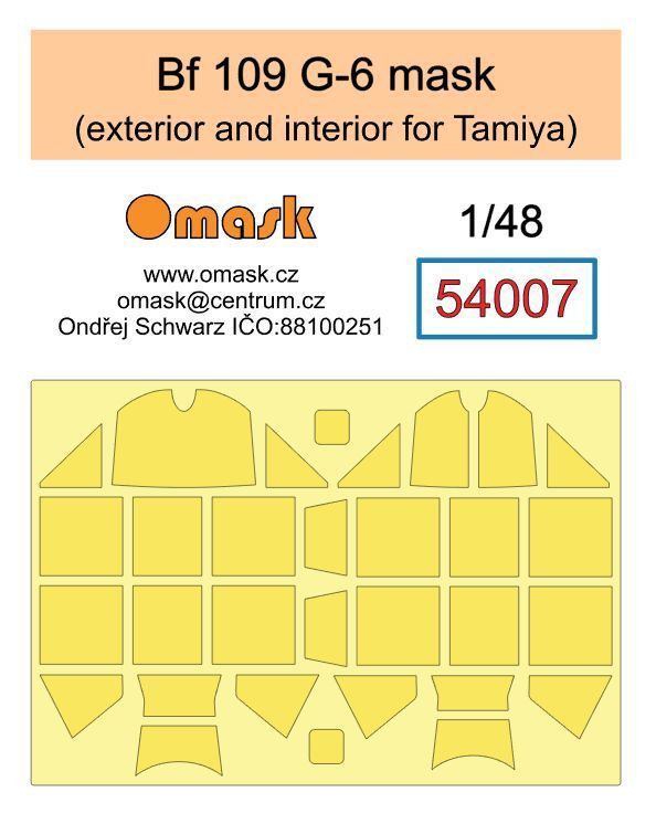 1:48 Bf 109 G-6 mask (exterior and interior for Tamiya)