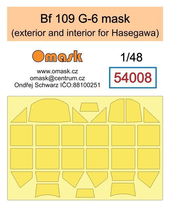 1:48 Bf 109 G-6 mask (exterior and interior for Hasegawa)