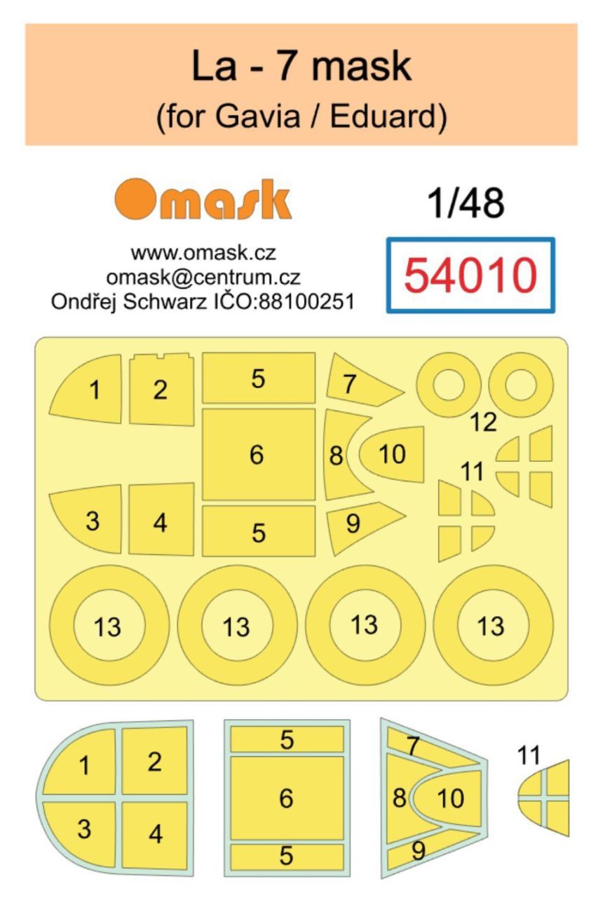 1:48 La-7 mask (forGavia/Eduard)