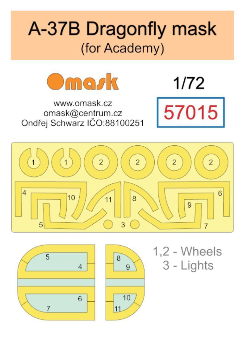 1:72 A-37B Dragonfly mask (for Academy)