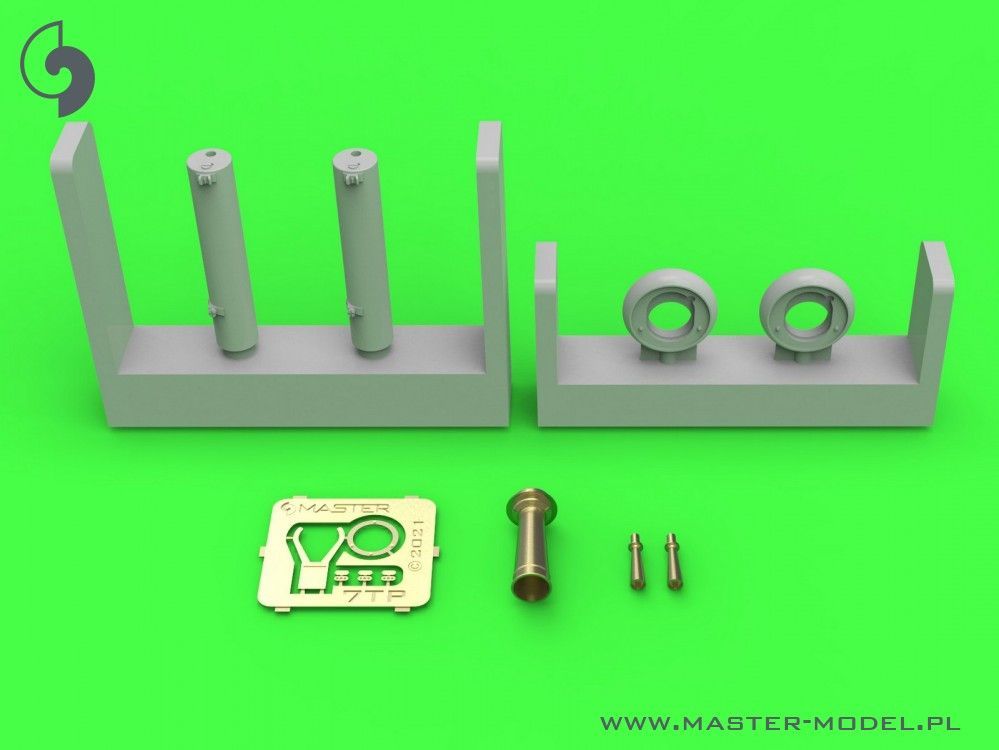 1:35 Polish light tank 7TP - twin turret - MG wz.30 (unarmored gun barrel) & signal horn (for IBG)