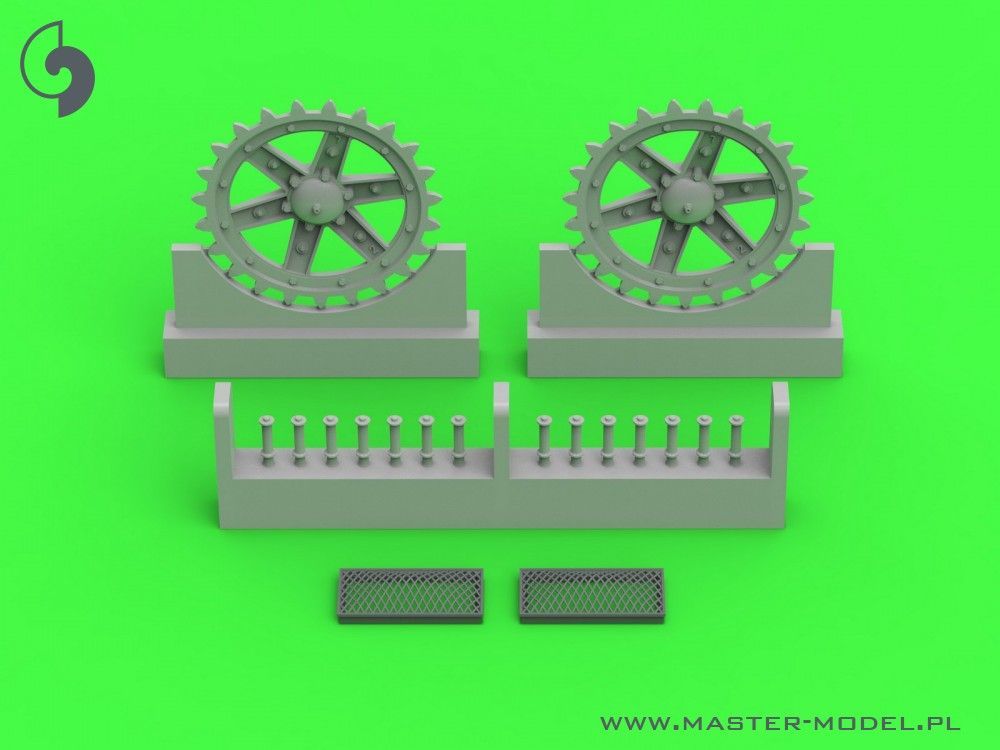 1:35 Polish light tank 7TP - drive wheels & engine grills (for IBG kit)