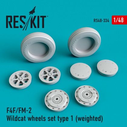 1:48 Grumman F-4F/FM-2 Wildcat wheels set type 1 (weighted)