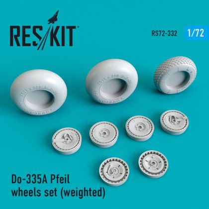 1:72 Dornier Do-335B Pfeil wheels set (weighted)