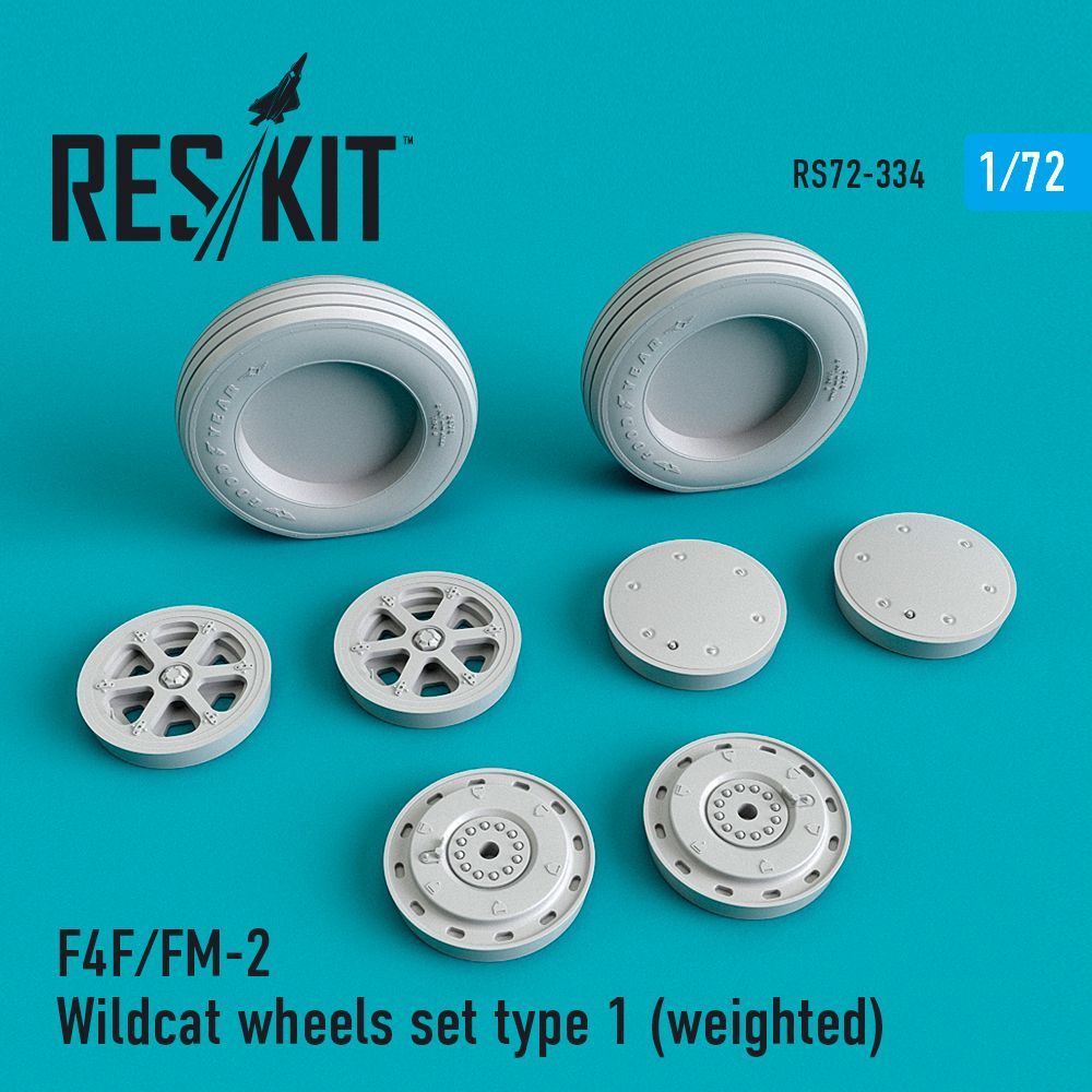1:72 Grumman F-4F/FM-2 Wildcat wheels set type 1 (weighted)