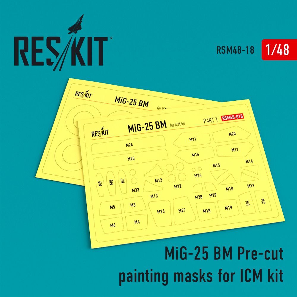 1:48 Mikoyan MiG-25BM Pre-cut painting masks