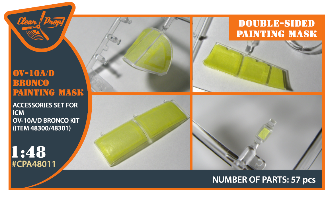 1:48 OV-10 A/D Bronko double-sided painting mask for ICM kit (48300/48301) 