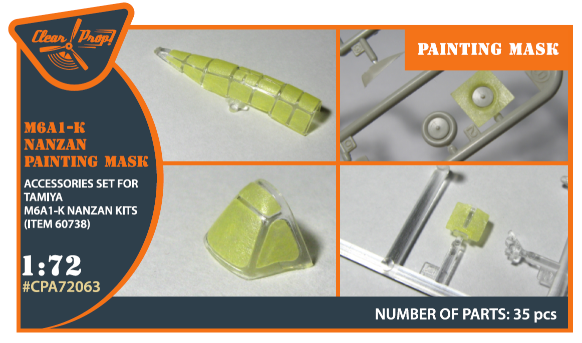 1:72 M6A1-K Nanzan painting mask for Tamiya kit (60738) 