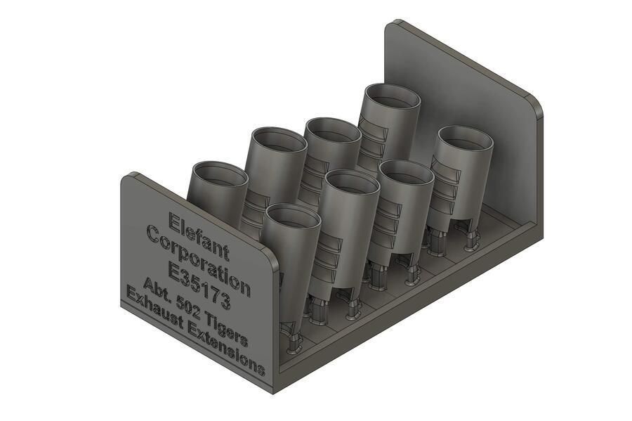 1:35 SPZ. ABT. 502 TIGER I EXHAUST EXTENSIONS, FOR 4 VEHICLES, 4 VARIANTS