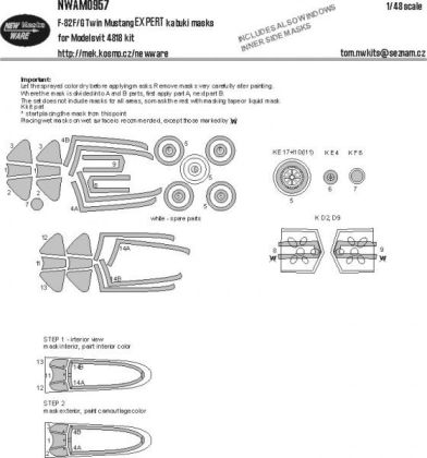 1:48 F-82F/G Twin Mustang EXPERT kabuki masks