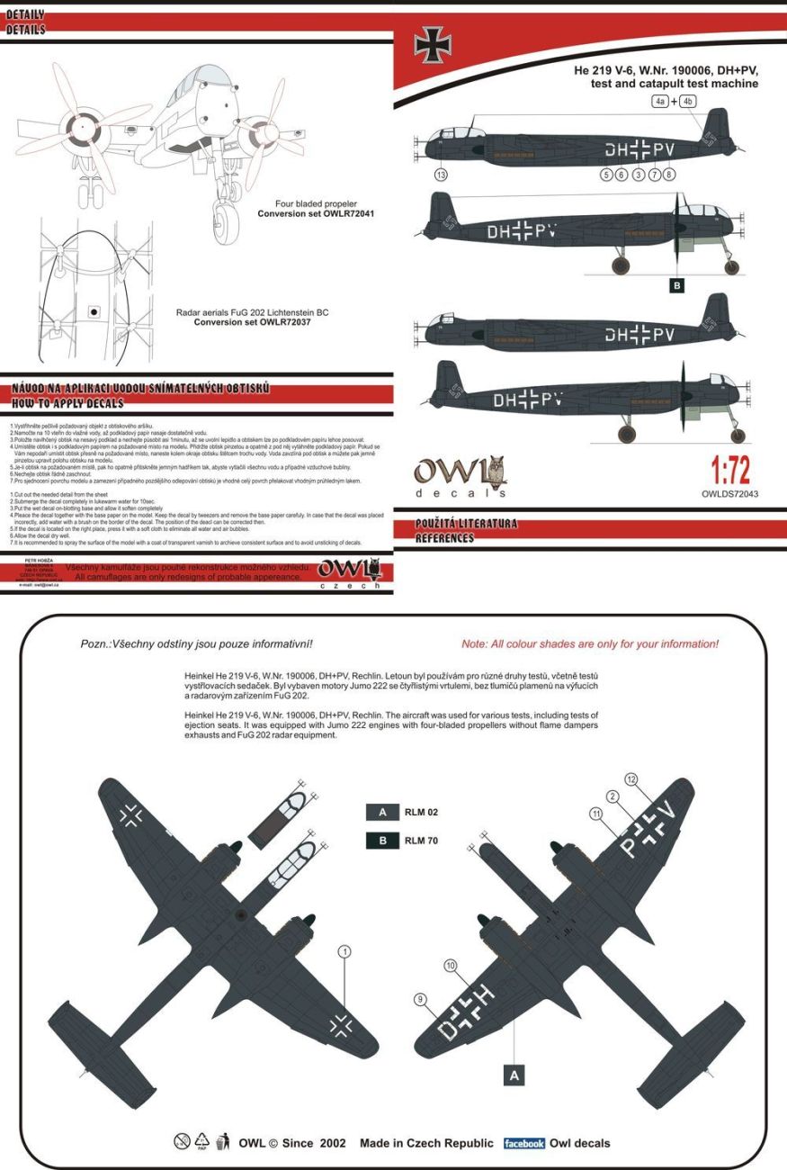 1:72 He 219 V-6 DH+PV