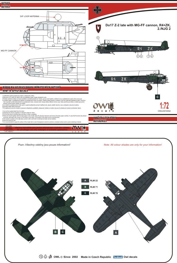 1:72 Do 17 Z-2 late with MG-FF cannon NJG 2