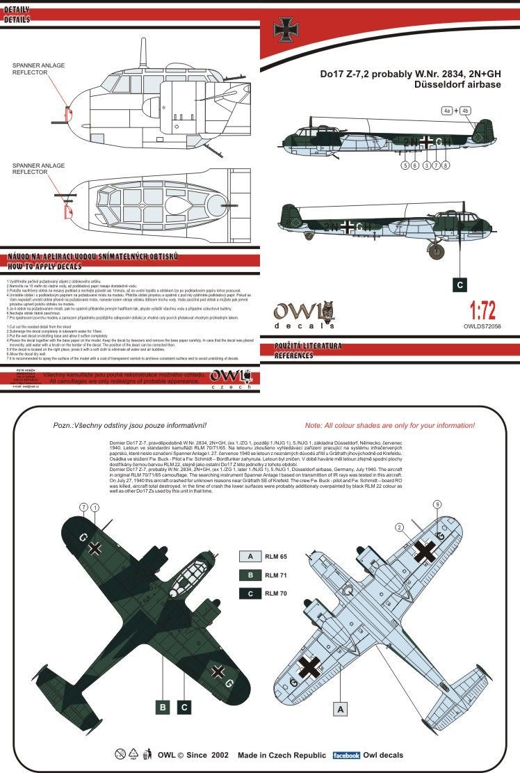 1:72 Do 17 Z-7 2N+GH Spanner Anlage