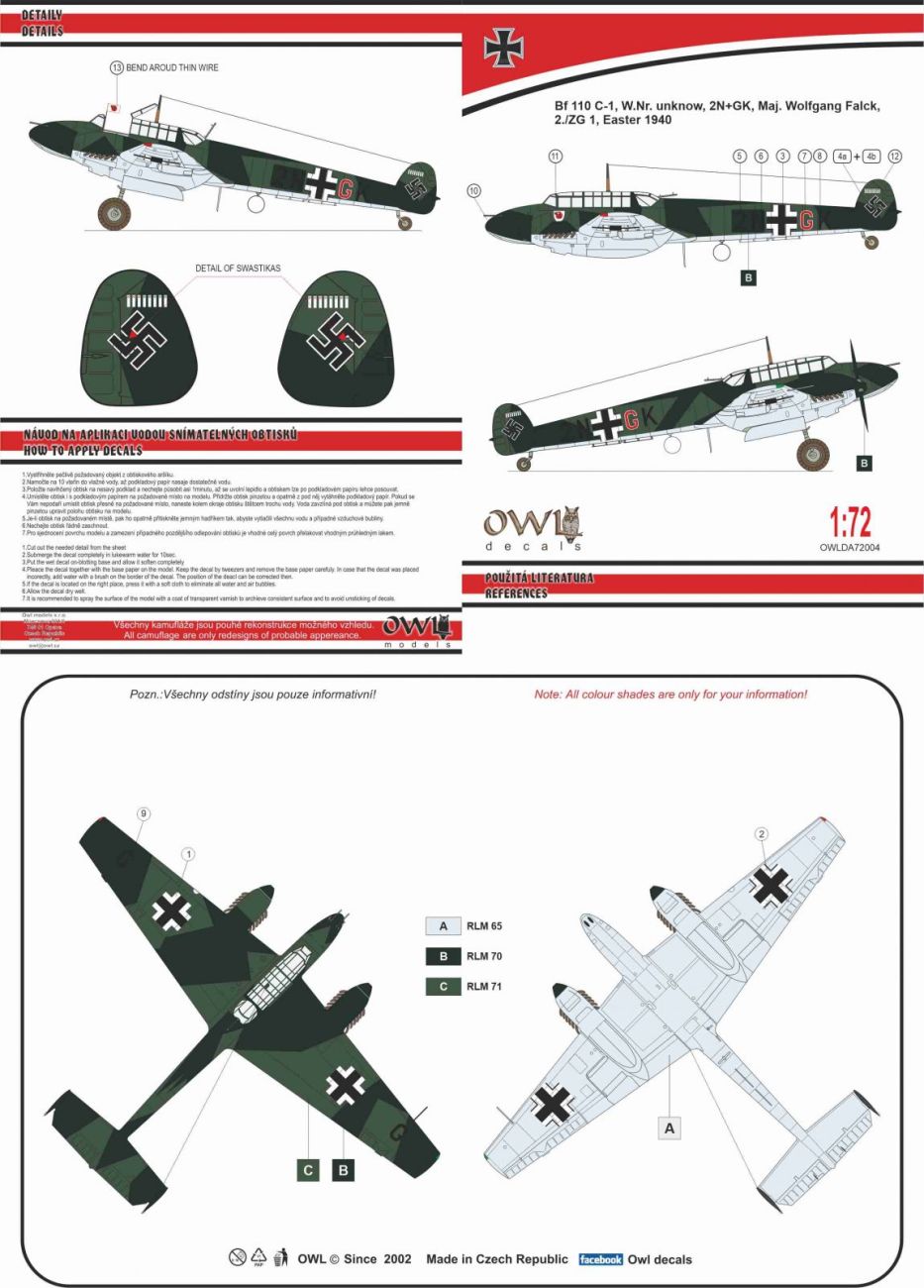 1:72 Bf 110 C-1, Wolfgang Falck