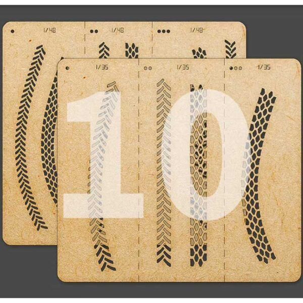 1:35/1:32/1:48 Tire Tracks Effects Airbrush Stencils A