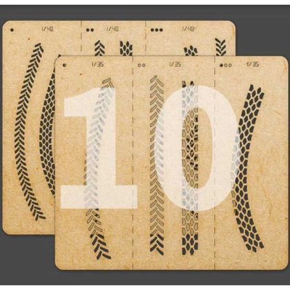 1:35/1:32/1:48 Tire Tracks Effects Airbrush Stencils A