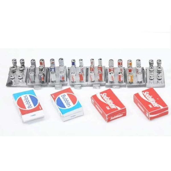 1:35 Model Soda Cans + Cardboard Boxes 1960s-1990s