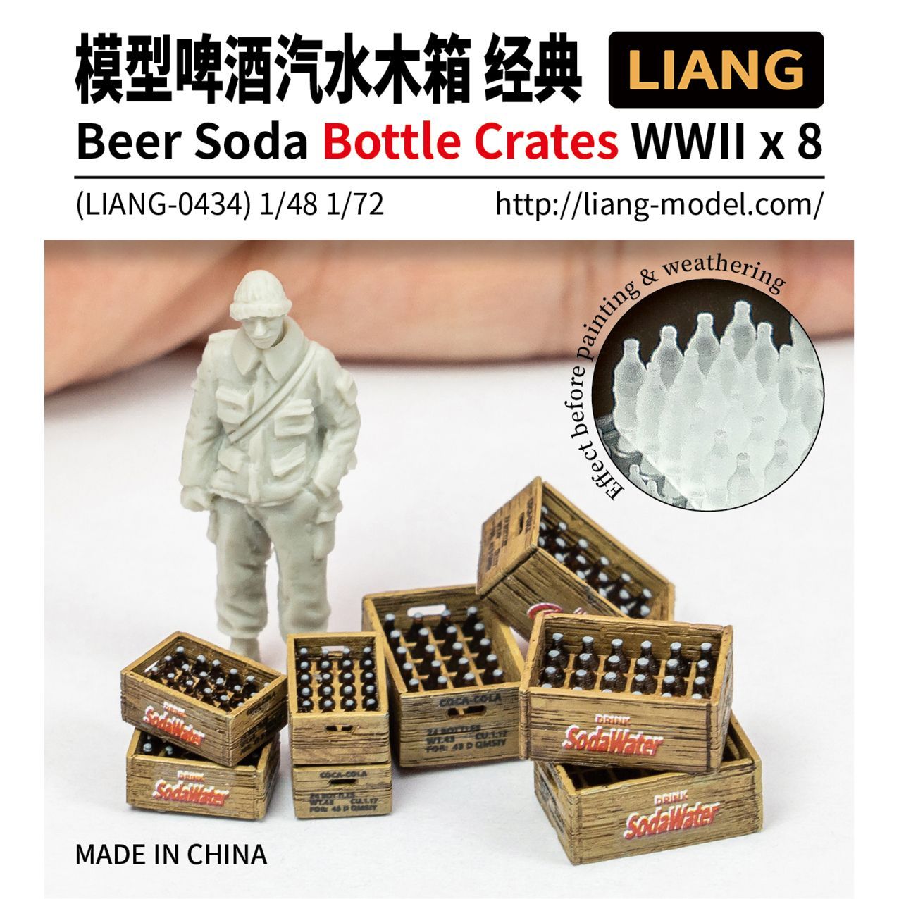 1:72/1:48 Beer Soda Bottle Crates WWII x 8