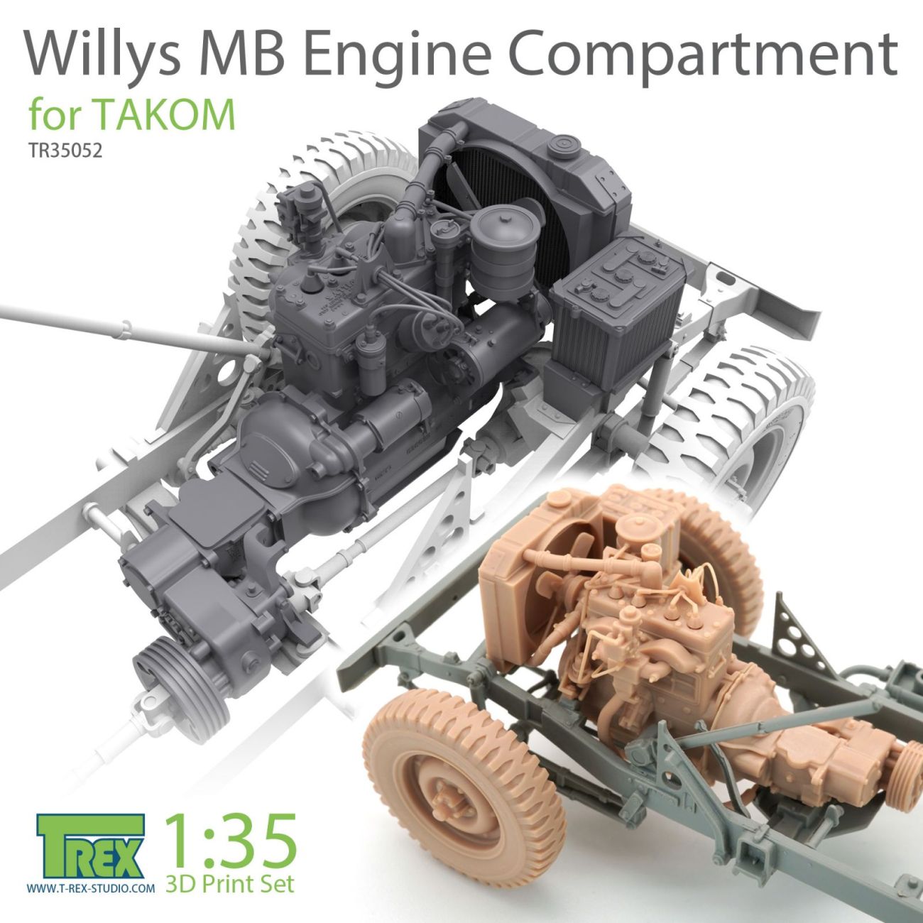 1:35 Willys MB Engine Compartment Set for TAKOM