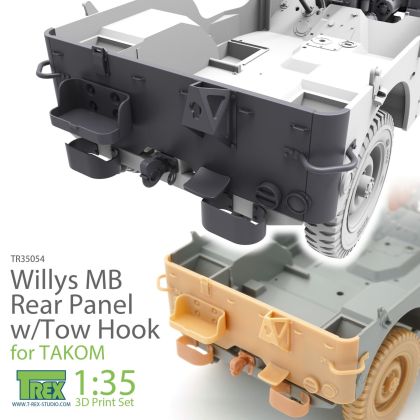 1:35 Willys MB Rear Panel w/Tow Hook Set for TAKOM
