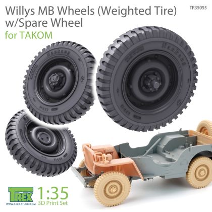 1:35 Willys MB Wheels (Weighted Tire) w/Spare Wheel