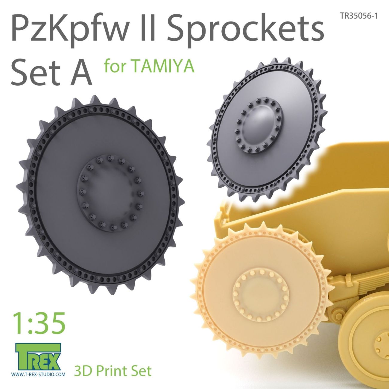 1:35 PzKpfw II Sprockets Set A for TAMIYA