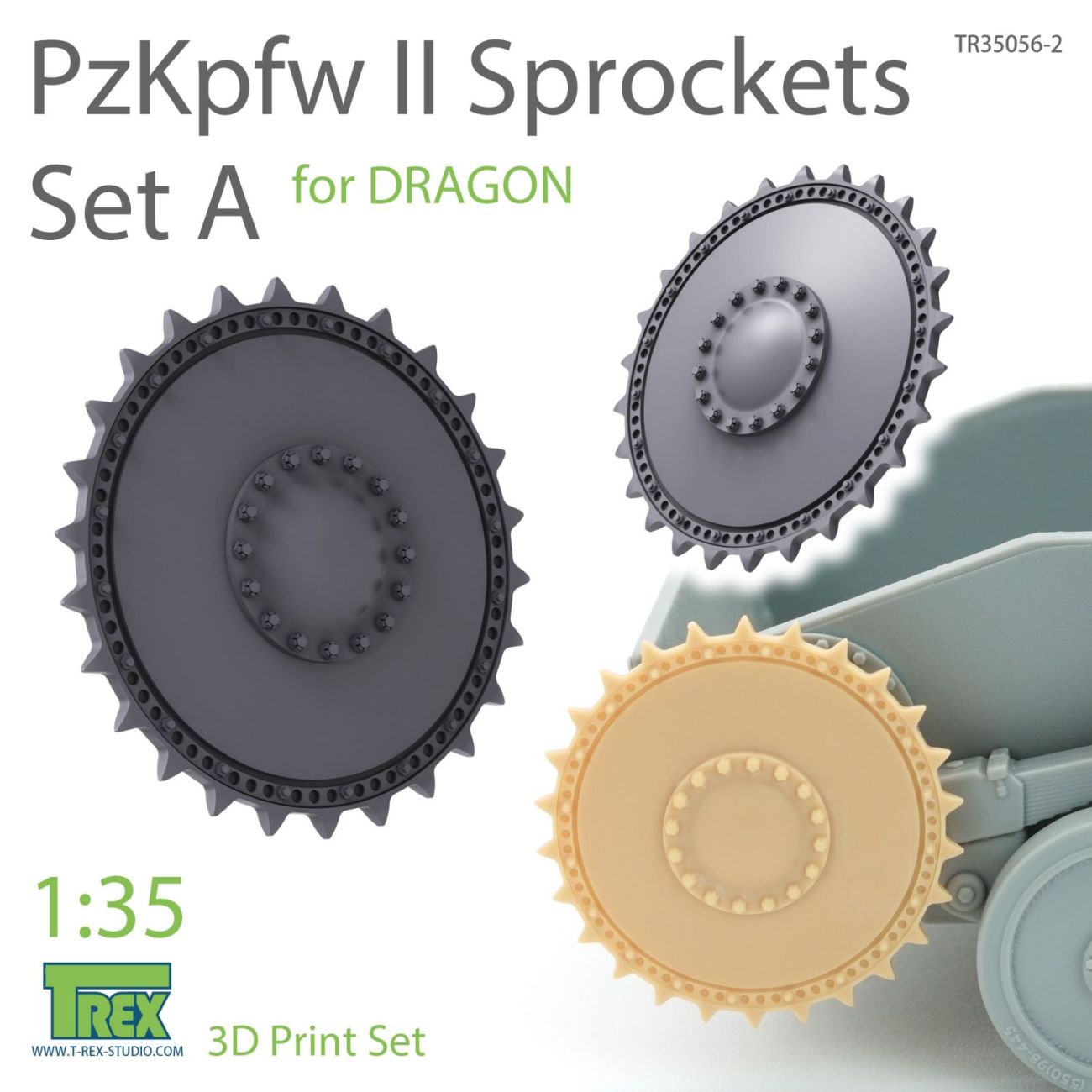 1:35 PzKpfw II Sprockets Set A for DRAGON