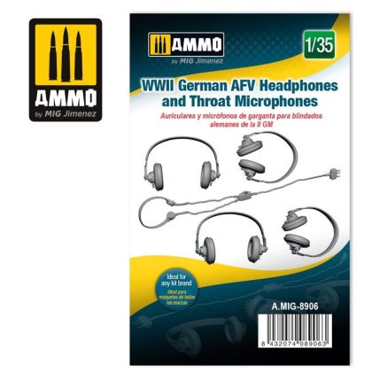1:35 WWII German AFV Headphones and Throat Microphones