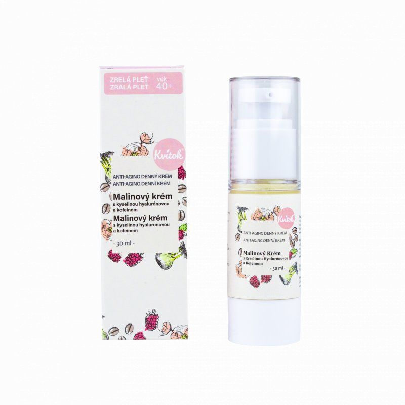 Kvitok Denní malinový krém pro zralou pleť 40+ (30 ml)