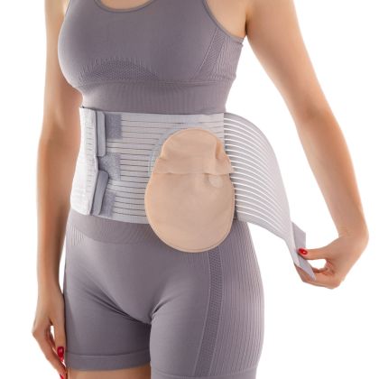 Sanomed Stoma - břišní pás stomický, barva šedá, výška 16 cm
