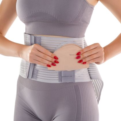 Sanomed Stoma - břišní pás stomický, barva šedá, výška 16 cm