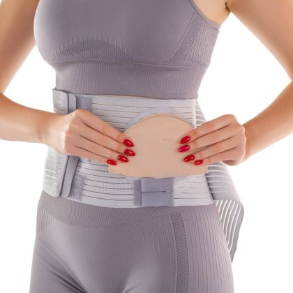 Sanomed Stoma - břišní pás stomický, barva šedá, výška 16 cm