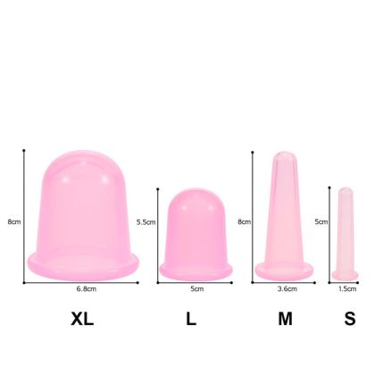 Sanomed Sada 4 masážních silikonových baněk ve lněném pytlíku