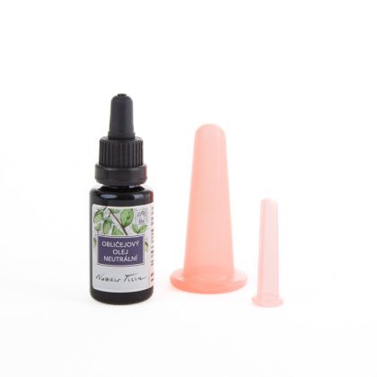 Sanomed Masážní set na omlazení pleti Neutrální - baňka S, M - barva jahodová