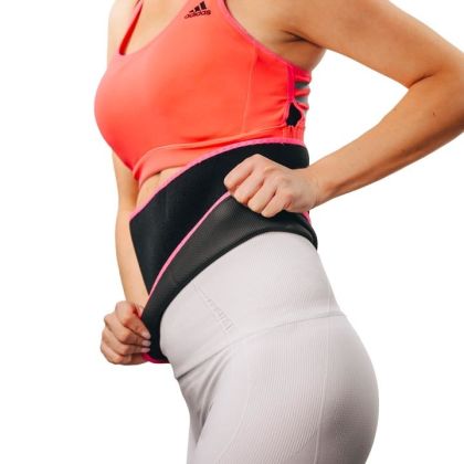 beUnik Slim Belt neoprenový pás na hubnutí - vel. UNI, barva růžová