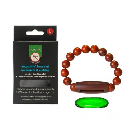 Incognito Dřevěný repelentní náramek s kapslí