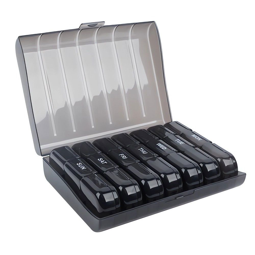 Ruhhy 24287 Týdenní dávkovač na léky, černý