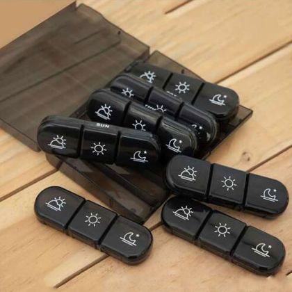 Ruhhy 24287 Týdenní dávkovač na léky, černý