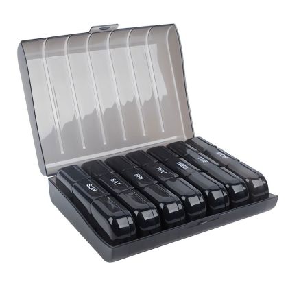 Ruhhy 24287 Týdenní dávkovač na léky, černý