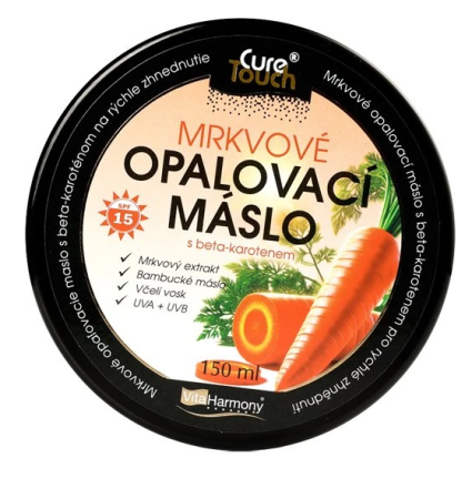 VitaHarmony CureTouch - Opalovací máslo - mrkvové s betakarotenem, SPF 15, 150 ml