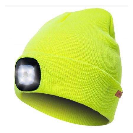 Trizand Zimní čepice s baterkou, žlutá 22664