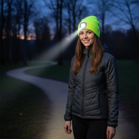 Trizand Zimní čepice s baterkou, žlutá 22664